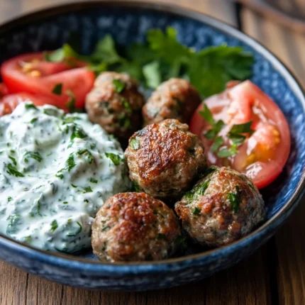 Herby Greek Meatballs with Tzatziki Sauce