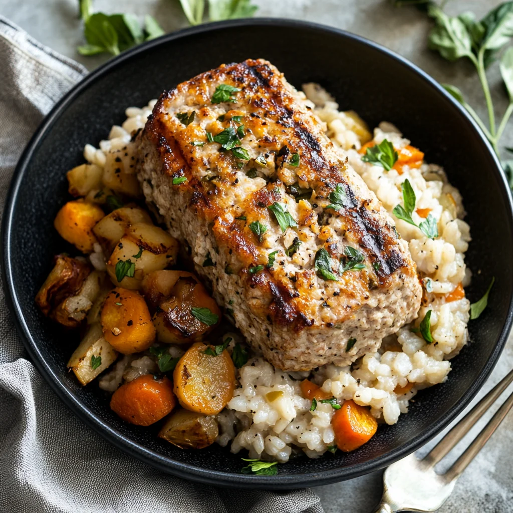 P4 Fall Turkey Meatloaf With Risotto And Winter Vegetables - Image 1
