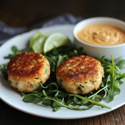 Pan-Fried Crab Cakes with Arugula Salad & Sriracha Aioli